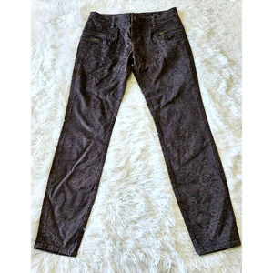 Zara Woman Slim Fit Gray‎ Jacquard Floral Mid Rise Pant. Size 4